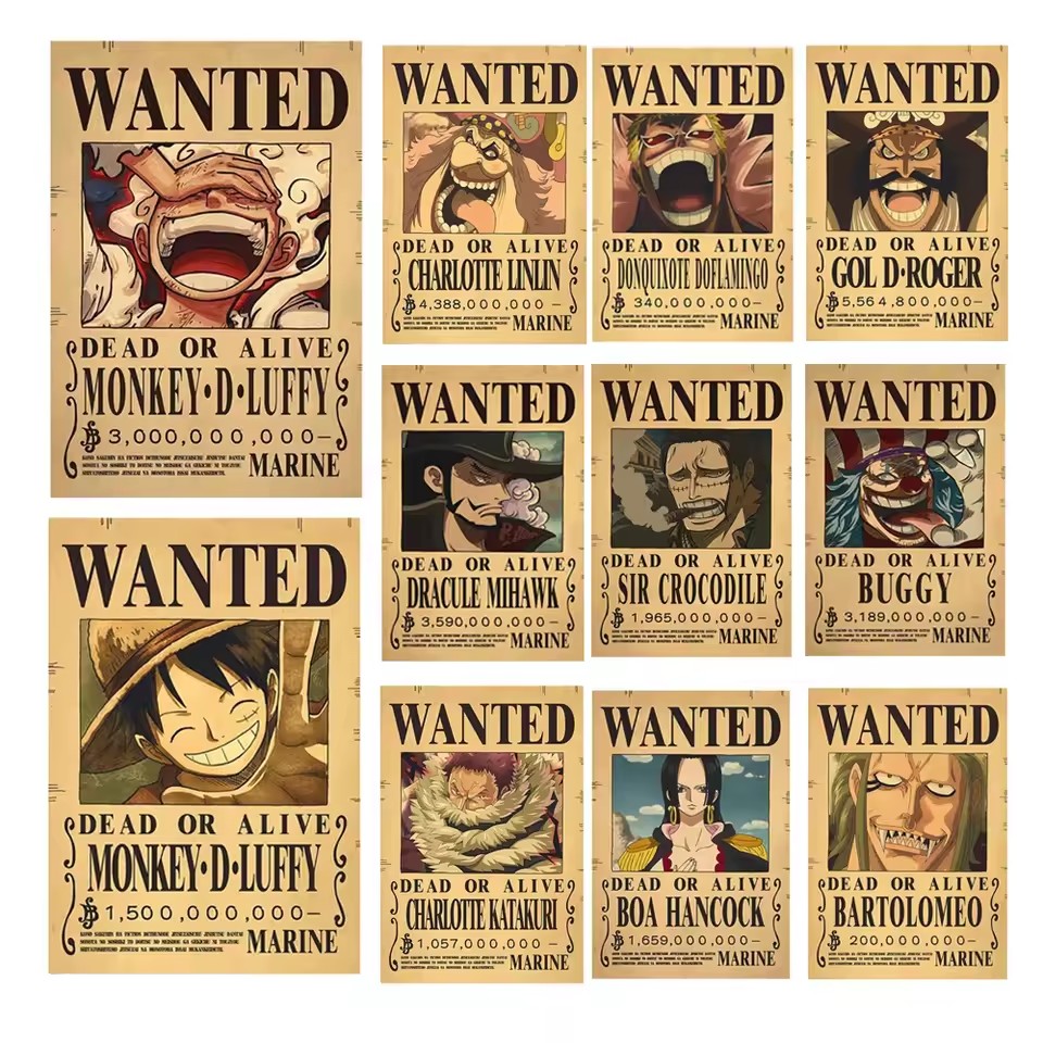 Board Game Vintage - Poster Anime One Piece con Borse