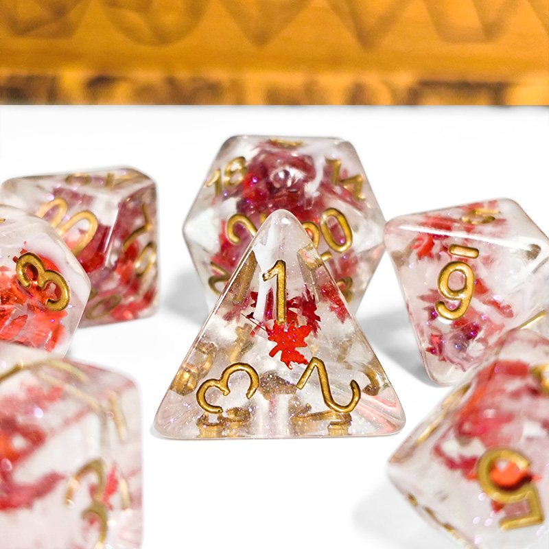 Board Game Dnd - 7PCS DND Dadi Resina Trasparente Autunno