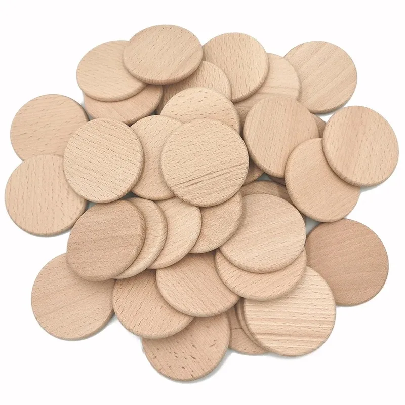 Board Game Zenith - 50PCS Round Unfinished Wood Cutout Circles