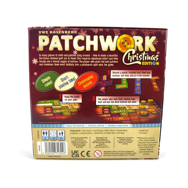 Board Game Patchwork: Christma - Board Game Night ulasan dan harga