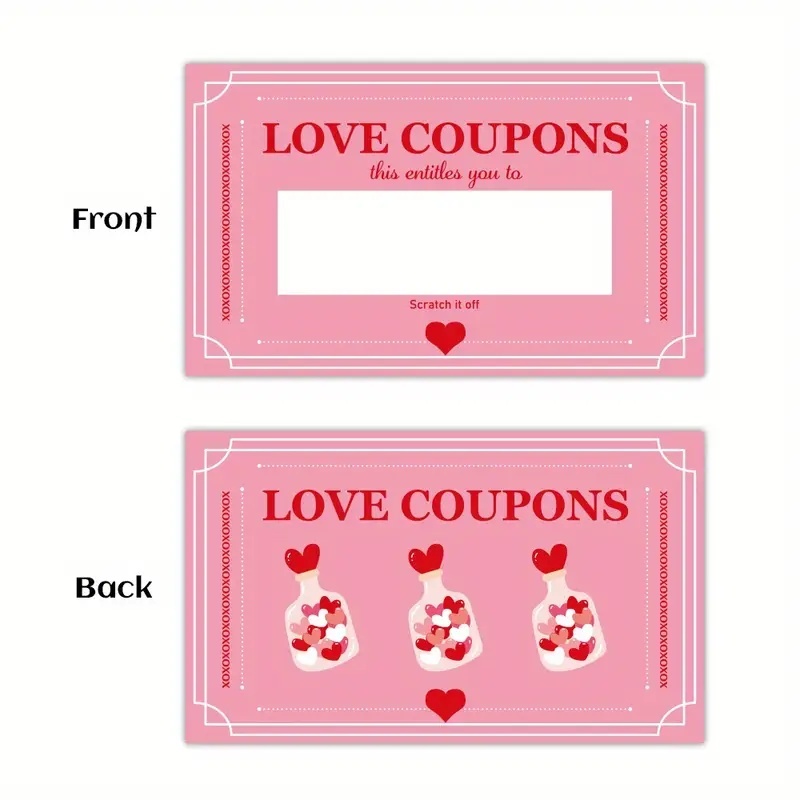 30 Pcs Pink Lucky Scratch Card - Board Game For Couple ulasan dan harga