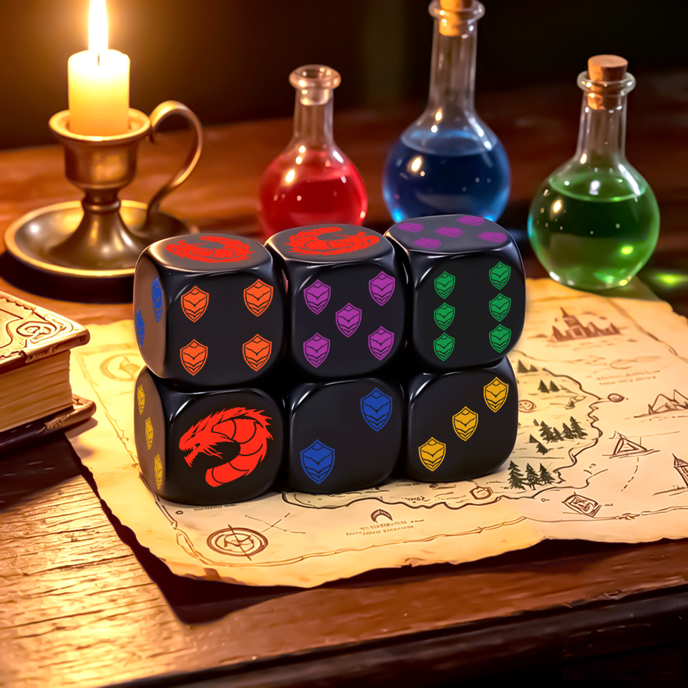 6Pcs Dragon Shield Crest Polyh - Board Game Night ulasan dan harga
