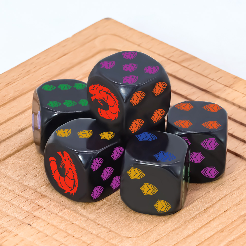 6Pcs Dragon Shield Crest Polyh - Board Game Night ulasan dan harga