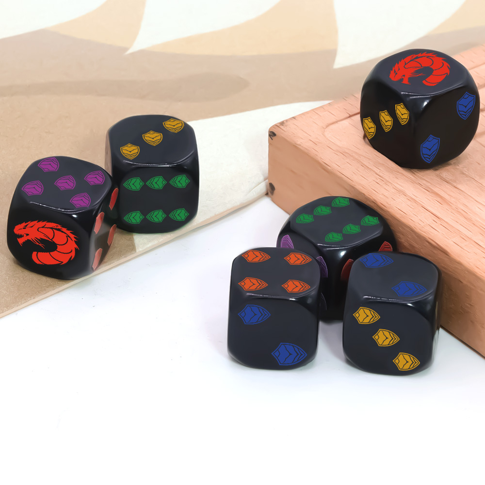 6Pcs Dragon Shield Crest Polyh - Board Game Night ulasan dan harga