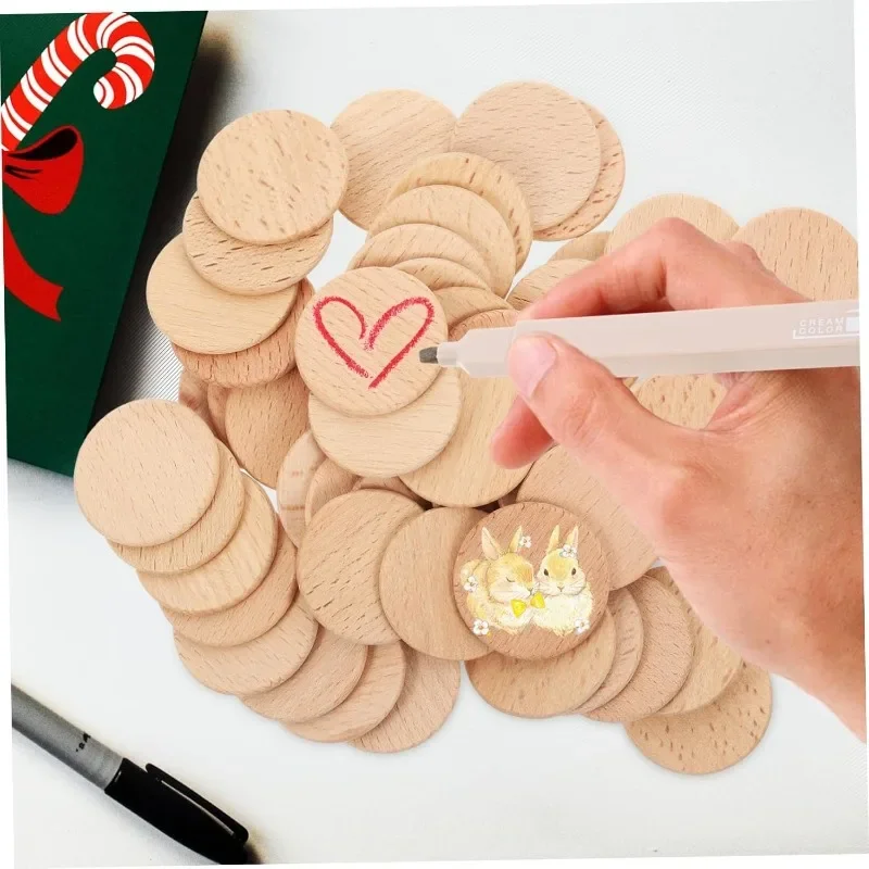 50PCS Round Unfinished Wood Cu - Board Game Zenith ulasan dan harga