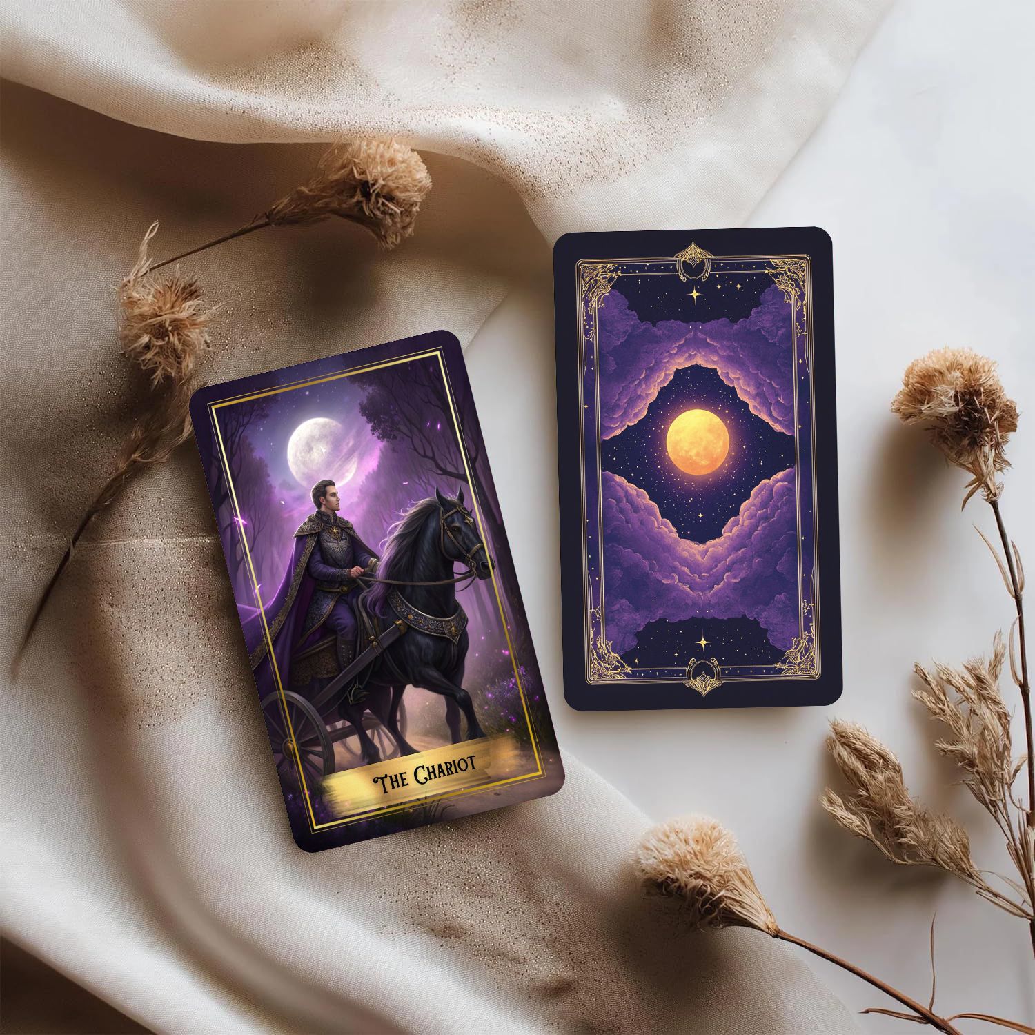 Purple Moon Tarot Cards Deck w - Board Game Oracle ulasan dan harga